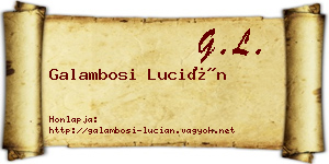 Galambosi Lucián névjegykártya